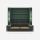 SMARTBett SET Murphy bed M3 160x200 (depth 55cm) vertical incl. 2 x LED shelves STA.2.0021 stone green incl. sofa anthracite Armrests 26 cm with drawers
