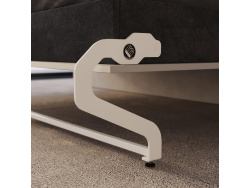 SMARTBett SET Schrankbett M3 160x200 (Tiefe 55cm) Vertikal inkl. 2 x LED Regale STA.2.0021 Perlgrau inkl.SOFA Anthrazit