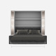 SMARTBett SET Schrankbett M3 160x200 (Tiefe 55cm) Vertikal inkl. 2 x LED Regale STA.2.0021 Perlgrau inkl.SOFA Anthrazit