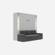 SMARTBett SET Schrankbett M3 160x200 (Tiefe 55cm) Vertikal inkl. 2 x LED Regale STA.2.0021 Perlgrau inkl.SOFA Anthrazit