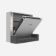 SMARTBett SET Schrankbett M3 160x200 (Tiefe 55cm) Vertikal inkl. 2 x LED Regale STA.2.0021 Perlgrau inkl.SOFA Anthrazit