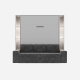 SMARTBett Murphy bed M3 160x200 (depth 55cm) vertical incl. 2 x LED shelves STA.2.0021 pearl grey incl. sofa anthracite