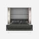 SMARTBett SET Murphy bed M3 160x200 (depth 55cm) vertical incl. 2 x LED shelves STA.2.0021 pearl grey incl. sofa anthracite Armrests 26 cm with drawers