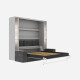 SMARTBett SET Murphy bed M3 160x200 (depth 55cm) vertical incl. 2 x LED shelves STA.2.0021 pearl grey incl. sofa anthracite Armrests 26 cm with drawers