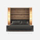 SMARTBett SET Murphy bed M3 160x200 (depth 55cm) vertical incl. 2 x LED shelves STA.2.0021 Wild Oak incl. sofa anthracite