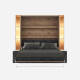 SMARTBett SET Murphy bed M3 160x200 (depth 55cm) vertical incl. 2 x LED shelves STA.2.0021 anthracite incl. sofa anthracite with Armrests 26 cm