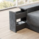 SMARTBett SET Murphy bed M3 160x200 (depth 55cm) vertical incl. 2 x LED shelves STA.2.0021 anthracite incl. sofa anthracite Armrests 26 cm with drawers