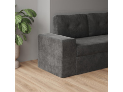 SMARTBett SET Schrankbett M3 160x200 (Tiefe 55cm) Vertikal inkl. 2 x LED Regale STA.2.0021 Kaiserberg Eiche inkl.SOFA Anthrazit
