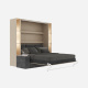 SMARTBett SET Schrankbett M3 160x200 (Tiefe 55cm) Vertikal inkl. 2 x LED Regale STA.2.0021 Kaiserberg Eiche inkl.SOFA Anthrazit