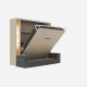SMARTBett SET Schrankbett M3 160x200 (Tiefe 55cm) Vertikal inkl. 2 x LED Regale STA.2.0021 Kaiserberg Eiche inkl.SOFA Anthrazit