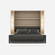 SMARTBett SET Murphy bed M3 160x200 (depth 55cm) vertical incl. 2 x LED shelves STA.2.0021 Kayserberg Oak incl. sofa anthracite Armrests 26 cm with storage space