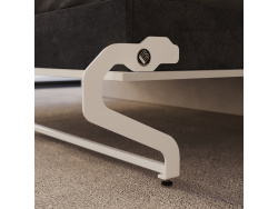 SMARTBett SET Murphy bed M3 140x200 (depth 55cm) vertical + 2x LED shelves STA.2.0021 WHITE incl. sofa anthracite