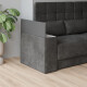 SMARTBett SET Murphy bed M3 140x200 (depth 55cm) vertical + 2x LED shelves STA.2.0021 PEARL GREY incl. sofa anthracite Armrests 26 cm with storage space