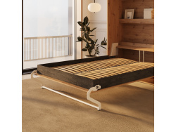 SMARTBett SET Schrankbett M3 140x200 (Tiefe 55cm) Vertikal + 2x LED Regale STA.2.0021 WILDEICHE inkl. Sofa Anthrazit