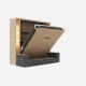 SMARTBett SET Schrankbett M3 140x200 (Tiefe 55cm) Vertikal + 2x LED Regale STA.2.0021 WILDEICHE inkl. Sofa Anthrazit