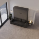 SMARTBett SET Schrankbett M3 140x200 (Tiefe 55cm) Vertikal + 2x LED Regale STA.2.0021 ANTHRAZIT inkl. Sofa Anthrazit