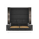 SMARTBett SET Murphy bed M3 140x200 (depth 55cm) vertical + 2x LED shelves STA.2.0021 ANTHRACITE incl. sofa anthracite Armrests 26 cm