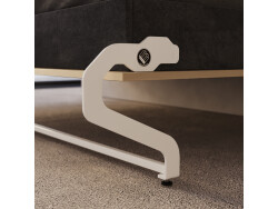 SMARTBett SET Murphy bed M3 140x200 (depth 55cm) vertical + 2x LED shelves STA.2.0021 Kayserberg Oak incl. sofa anthracite Armrests 26 cm