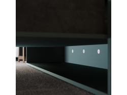 SMARTBett SET Murphy bed M3 140x200 (depth 55cm) vertical + 2x LED shelves STA.2.0021 STONE GREEN incl. sofa anthracite
