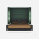 SMARTBett SET Murphy bed M3 140x200 (depth 55cm) vertical + 2x LED shelves STA.2.0021 STONE GREEN incl. sofa anthracite