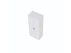 SMARTBett Schrank STA.0026 M2/M3 (55 cm Tiefe) – 2-türiger Kleiderschrank, 90 cm breit Weiss