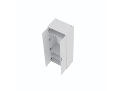 SMARTBett Schrank STA.0026 M2/M3 (55 cm Tiefe) – 2-türiger Kleiderschrank, 90 cm breit Weiss