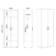 SMARTBett Schrank STA.0026 M2/M3 (55 cm Tiefe) – 2-türiger Kleiderschrank, 90 cm breit Anthrazit