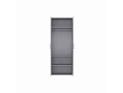 SMARTBett Schrank STA.0026 M2/M3 (55 cm Tiefe) – 2-türiger Kleiderschrank, 90 cm breit Perlgrau