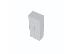 SMARTBett Schrank STA.0026 M2/M3 (55 cm Tiefe) – 2-türiger Kleiderschrank, 90 cm breit Perlgrau