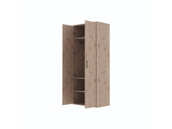 SMARTBett Schrank STA.0026 M2/M3 (55 cm Tiefe) – 2-türiger Kleiderschrank, 90 cm breit Wildeiche