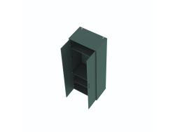 SMARTBett Schrank STA.0026 M2/M3 (55 cm Tiefe) – 2-türiger Kleiderschrank, 90 cm breit Steingrün