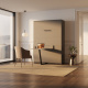 SMARTBett Murphy Bed incl Desk M3 (55cm Depth) 140x200cm Vertical Anthracite