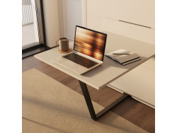 SMARTBett M3 Vertical Murphy Bed Set (55 cm depth) 140x200 cm, incl. table – White
