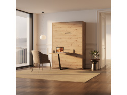 SMARTBett M3 Vertical Murphy Bed Set (55 cm depth) 140x200 cm, incl. table – White