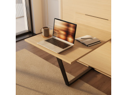 SMARTBett Set Schrankbett M3 (55cm Tiefe) 140x200cm Vertikal inkl. Tisch Kaiserberg Eiche