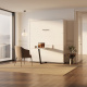 SMARTBett Murphy Bed incl Desk M3 (55cm Depth) 160x200cm Vertical White