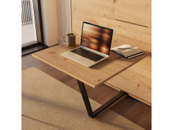 SMARTBett Murphy Bed incl Desk M3 (55cm Depth) 160x200cm Vertical Wild Oak