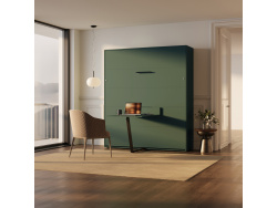 SMARTBett Schrankbett inkl.Tisch M3 (55cm Tiefe) 160x200cm Vertikal  Steingrün