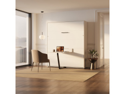 SMARTBett Schrankbett M3 (55cm Tiefe) 180x200cm Vertikal inkl.TISCH Weiß