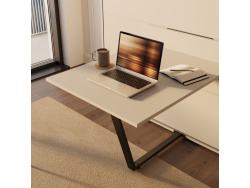 SMARTBett Murphy Bed M3 with Desk (55cm Depth) 180x200cm Vertical Pearl Grey