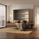 SMARTBett Murphy Bed M3 with Desk (55cm Depth) 180x200cm Vertical Pearl Grey