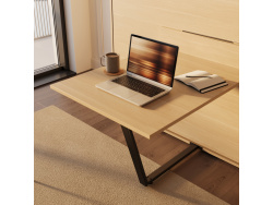 SMARTBett Schrankbett M3 (55cm Tiefe) 180x200cm Vertikal inkl.TISCH Kaiserberg Eiche
