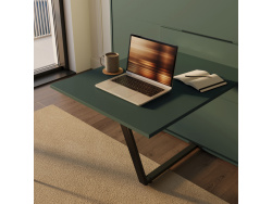 SMARTBett Schrankbett M3 (55cm Tiefe) 180x200cm Vertikal inkl.TISCH Steingrün