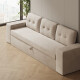 SMARTBett 140x200 Wall Bed Horizontal M2 (Depth 55cm) Pearl  Grey withl. SOFA sand gray Armrests 26 cm with storage