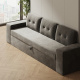 SMARTBett 140x200 Wall Bed Horizontal M2 (Depth 55cm) Pearl  Grey withl. SOFA Anthracite Armrests 26 cm with storage
