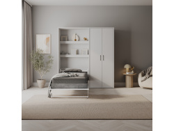 SMARTBett Set M3: 100x200 Murphy bed and STA.2.0026 cabinet (55 cm depth, 90 cm width)