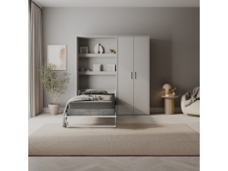 SMARTBett Set M3: 100x200 Murphy bed and STA.2.0026 cabinet (55 cm depth, 90 cm width)