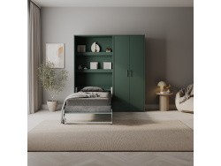 SMARTBett Set M3: 100x200 Murphy bed and STA.2.0026 cabinet (55 cm depth, 90 cm width)