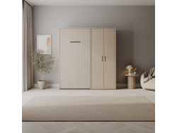 SMARTBett Set M3: 100x200 Murphy bed and STA.2.0026 cabinet (55 cm depth, 90 cm width)