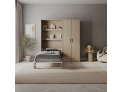 SMARTBett Set M3: 100x200 Murphy bed and STA.2.0026 cabinet (55 cm depth, 90 cm width)